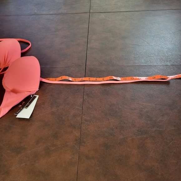 NWT Ninety Six Degrees push up bikini top in flamingo coral pink size XL - Picture 7 of 16